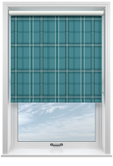 Montrose (Blackout), Tartan Teal - Roller Blind